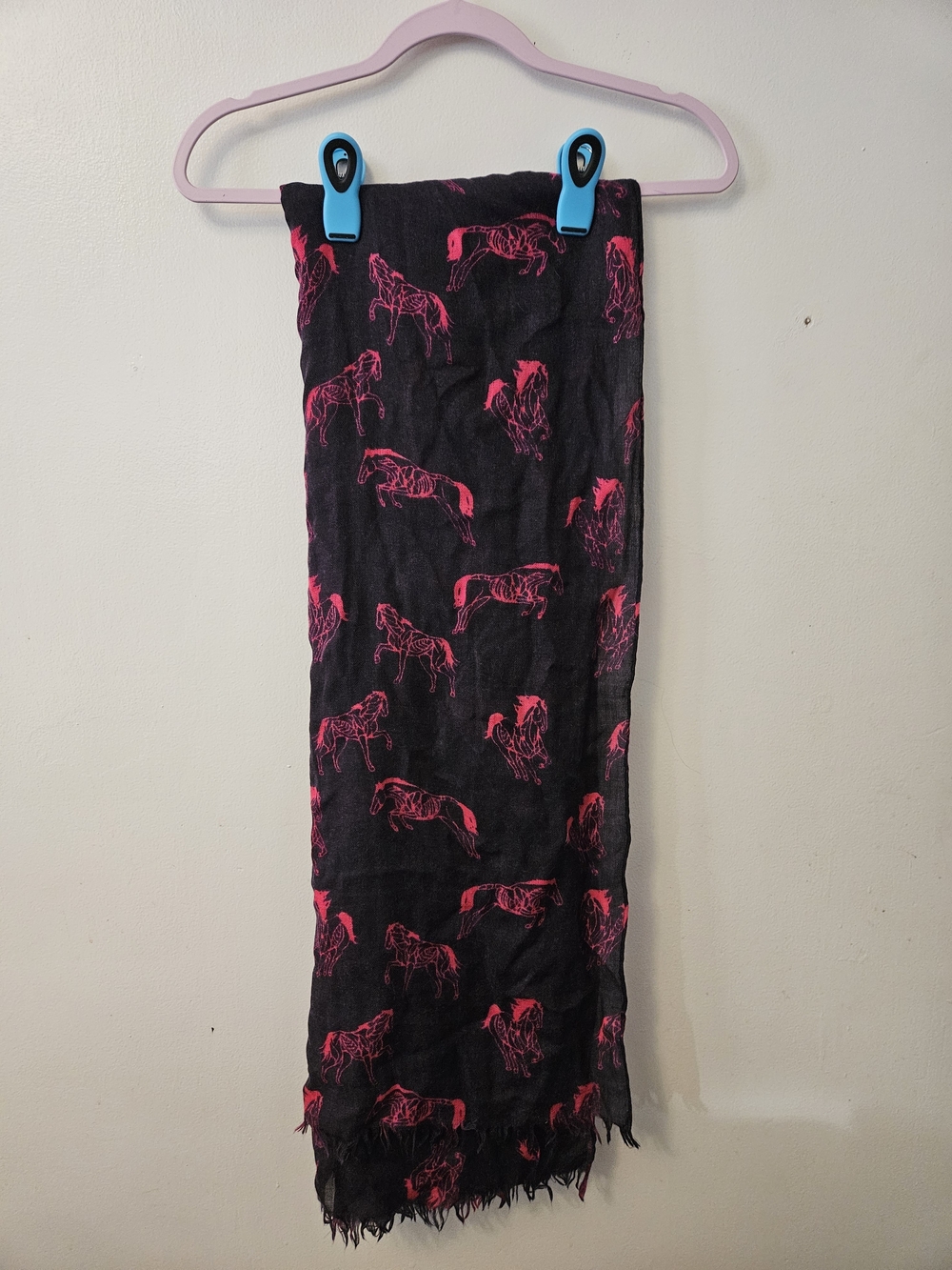 Navy & Hot Pink Horse-Print Women's Wrap